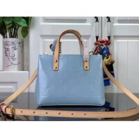 Louis Vuitton LV Women Reade PM Sky Blue Monogram Vernis Embossed Cowhide Leather M24144 (4)