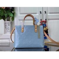 Louis Vuitton LV Women Reade PM Sky Blue Monogram Vernis Embossed Cowhide Leather M24144 (4)