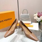 Louis Vuitton LV Women Sparkle Pump Brown Calf Leather Elasticized 6.5 Cm Heel – Image 5
