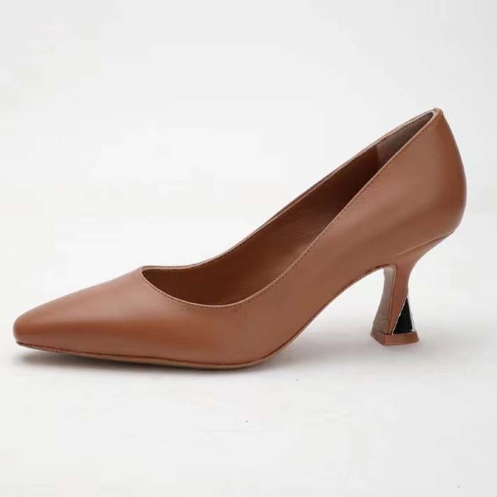 Louis Vuitton LV Women Sparkle Pump Brown Calf Leather Elasticized 6.5 Cm Heel