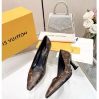 Louis Vuitton LV Women Sparkle Pump Brown Monogram Flower Canvas Elasticized 6.5 Cm Heel (6)