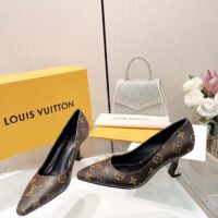 Louis Vuitton LV Women Sparkle Pump Brown Monogram Flower Canvas Elasticized 6.5 Cm Heel (6)