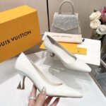 Louis Vuitton LV Women Sparkle Pump White Calf Leather Elasticized 6.5 Cm Heel - Image 6