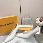 Louis Vuitton LV Women Sparkle Pump White Calf Leather Elasticized 6.5 Cm Heel - Image 3