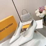 Louis Vuitton LV Women Sparkle Pump White Calf Leather Elasticized 6.5 Cm Heel - Image 4