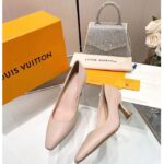 Louis Vuitton LV Women Sparkle Pump Beige Calf Leather Elasticized 6.5 Cm Heel - Imagen 4