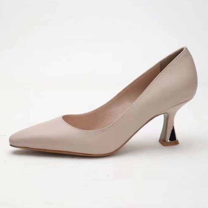 Louis Vuitton LV Women Sparkle Slingback Pump Beige Calf Leather Elasticized 6.5 Cm Heel