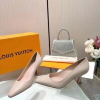 Louis Vuitton LV Women Sparkle Slingback Pump Beige Calf Leather Elasticized 6.5 Cm Heel (3)