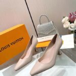 Louis Vuitton LV Women Sparkle Pump Beige Calf Leather Elasticized 6.5 Cm Heel - Imagen 3