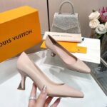 Louis Vuitton LV Women Sparkle Pump Beige Calf Leather Elasticized 6.5 Cm Heel - Imagen 8