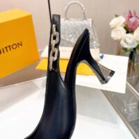 Louis Vuitton LV Women Sparkle Slingback Pump Black Calf Leather Elasticized 6.5 Cm Heel (11)