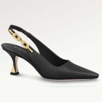 Louis Vuitton LV Women Sparkle Slingback Pump Black Calf Leather Elasticized 6.5 Cm Heel (11)