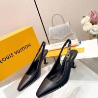 Louis Vuitton LV Women Sparkle Slingback Pump Black Calf Leather Elasticized 6.5 Cm Heel (11)