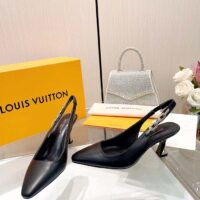Louis Vuitton LV Women Sparkle Slingback Pump Black Calf Leather Elasticized 6.5 Cm Heel (11)