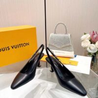 Louis Vuitton LV Women Sparkle Slingback Pump Black Calf Leather Elasticized 6.5 Cm Heel (11)