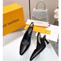 Louis Vuitton LV Women Sparkle Slingback Pump Black Calf Leather Elasticized 6.5 Cm Heel (11)