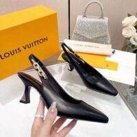 Louis Vuitton LV Women Sparkle Slingback Pump Black Calf Leather Elasticized 6.5 Cm Heel (11)