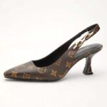 Louis Vuitton LV Damen Sparkle Slingback Pump Braun Monogramm Blume Canvas