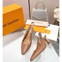 Louis Vuitton LV Women Sparkle Slingback Pump Sandy Calf Leather Elasticized 6.5 Cm Heel (4)