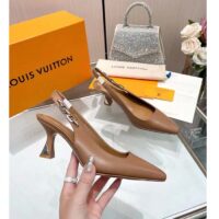 Louis Vuitton LV Women Sparkle Slingback Pump Sandy Calf Leather Elasticized 6.5 Cm Heel (4)