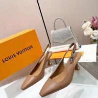 Louis Vuitton LV Women Sparkle Slingback Pump Sandy Calf Leather Elasticized 6.5 Cm Heel (4)