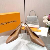Louis Vuitton LV Women Sparkle Slingback Pump Sandy Calf Leather Elasticized 6.5 Cm Heel (4)