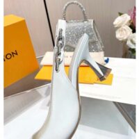 Louis Vuitton LV Women Sparkle Slingback Pump White Calf Leather Elasticized 6.5 Cm Heel (6)