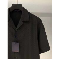 Louis Vuitton Men LV Mini Monogram Silk Blend Short-Sleeved Shirt Black 1ABJL3 (1)