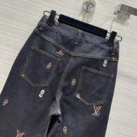 Louis Vuitton Men LV RUNWAY Embroidered Bootcut Denim Pants Indigo Cotton 1AFI93 (9)