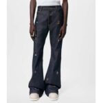 Louis Vuitton Men LV RUNWAY Embroidered Bootcut Denim Pants Indigo Cotton 1AFI93 - immagine 11