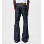 Louis Vuitton Men LV RUNWAY Embroidered Bootcut Denim Pants Indigo Cotton 1AFI93 - immagine 12