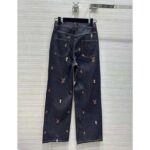 Louis Vuitton Men LV RUNWAY Embroidered Bootcut Denim Pants Indigo Cotton 1AFI93 - immagine 3