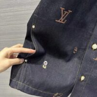 Louis Vuitton Men LV RUNWAY Embroidered Denim Overshirt Oversized Fit Indigo Cotton 1AFHVF (7)