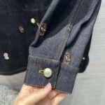 Louis Vuitton Men LV RUNWAY Embroidered Denim Overshirt Oversized Fit Indigo Cotton 1AFHVF - Imagen 8