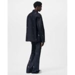 Louis Vuitton Men LV RUNWAY Embroidered Denim Overshirt Oversized Fit Indigo Cotton 1AFHVF - Imagen 12