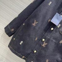 Louis Vuitton Men LV RUNWAY Embroidered Denim Overshirt Oversized Fit Indigo Cotton 1AFHVF (7)