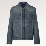 Giacca in denim da lavoro Louis Vuitton da uomo LV Workwear, vestibilità regolare, monogramma indaco, cotone 1ABJ7A