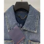 Louis Vuitton Men LV Workwear Denim Jacket Regular Fit Monogram Indigo Cotton 1ABJ7A - immagine 4