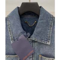 Louis Vuitton Men LV Workwear Denim Jacket Regular Fit Monogram Indigo Cotton 1ABJ7A (11)