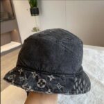 Louis Vuitton Unisex LV Monogram Jacquard Denim Bucket Hat Black Cotton - Bild 7