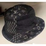 Louis Vuitton Unisex LV Monogram Jacquard Denim Bucket Hat Black Cotton - Bild 2