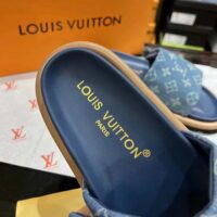 Louis Vuitton Unisex LV Pool Pillow Flat Comfort Mule Blue Monogram Denim 1ACJVH (1)