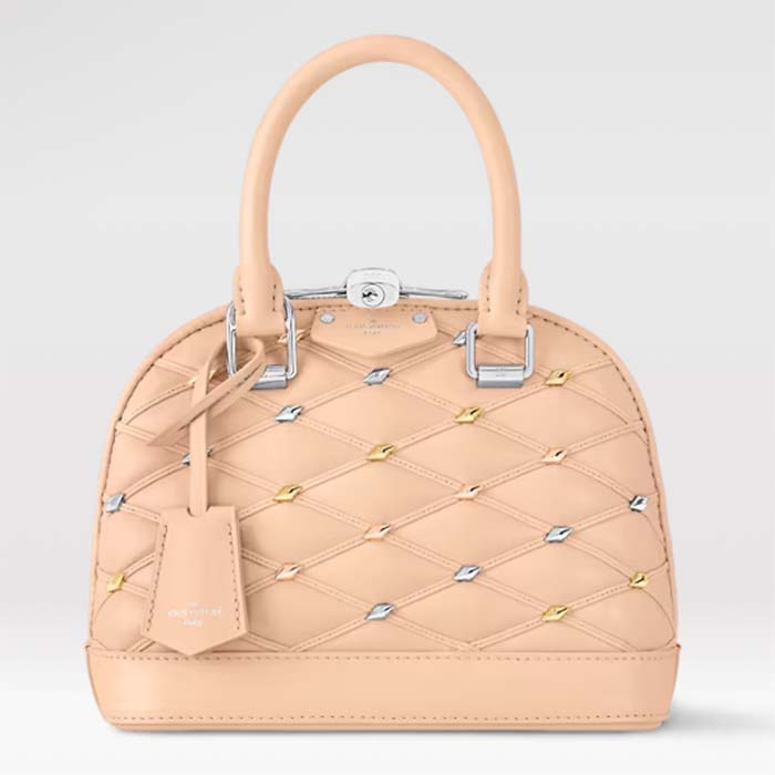 Louis Vuitton Women LV Alma BB Beige Lambskin Cowhide-Leather M24153