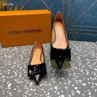 Louis Vuitton Women LV Blossom Flat Ballerina Black Patent Leather (2)