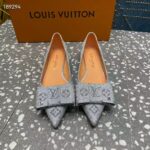 Louis Vuitton Women LV Blossom Flat Ballerina Grey Glitter Leather - Image 7