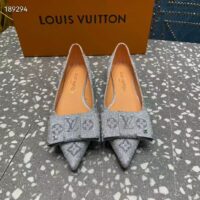 Louis Vuitton Women LV Blossom Flat Ballerina Grey Glitter Leather (2)