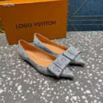 Louis Vuitton Women LV Blossom Flat Ballerina Grey Glitter Leather - Image 4
