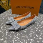 Louis Vuitton Women LV Blossom Flat Ballerina Grey Glitter Leather - Image 3