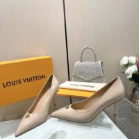 Louis Vuitton Women LV Blossom Pump Beige Patent Lambskin Leather Outsole 7.5 CM Heel (6)