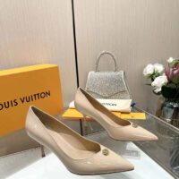 Louis Vuitton Women LV Blossom Pump Beige Patent Lambskin Leather Outsole 7.5 CM Heel (6)